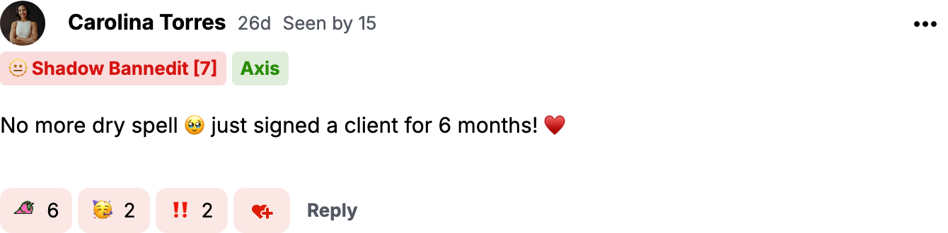 Signed a client for six months